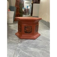 Đôn gốm đất đỏ/ Mặt đôn lục giác 6 cạnh- Bệ đỡ chậu cây gốm sứ- Gốm sứ Bát Tràng