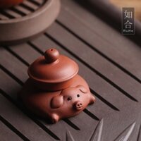Đôn gốm kê nắp ấm trà : heo tài lộc- siêu kute