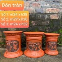 đôn gốm sứ đất đỏ làm kệ trồng cây đẹp