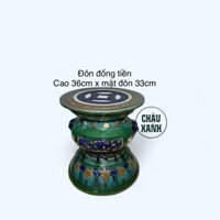 Đôn gốm sứ Nam Bộ kiểu hình trụ tròn  cao 36cm x mặt đôn 33cm