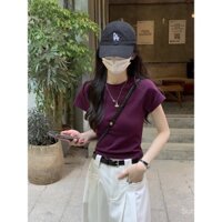 [Đơn hàng mới giao nhanh] Áo thun ngắn tay cho phụ nữ mùa hè 2025, dáng ôm, thoải mái, sexy, áo thun nữ sinh, xu hướng hàng đầu MESL
