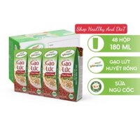 [ĐƠN HOẢ TỐC] 12 Lốc Sữa Gạo Lức Huyết rồng Việt Ngũ Cốc Lốc 4 Hộp - 180ml/Hộp