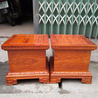 Đôn kê tượng, đế chân loa gỗ hương cao 30 mặt vuông 30cm