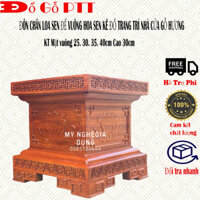 Đôn kê tượng,đôn chân loa hoa sen gỗ hương, đế kê loa gỗ hương