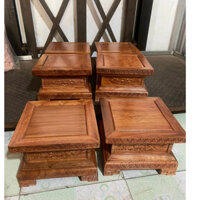 Đôn kỉ đuc chạm sen -Đôn vuông gỗ hương kê chậu cây,kê loa cao 20 - Nhiều size