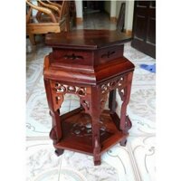 Đôn lục giác gỗ hương cao 60 cm mặt 32 cm , đôn gỗ cao cấp , đôn kê tượng trang trí , đôn gỗ