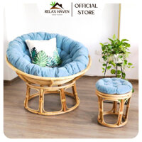 Đôn mây tự nhiên Papasan - Decor ban công ngồi thư giãn đọc sách/Relax Haven HCM