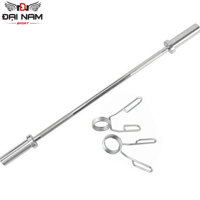 Đòn Tạ Dài 2m Inox Phi 50 Nặng 12kg Nhập Khẩu Đại Nam Sport  Kèm 2 Khóa Tạ