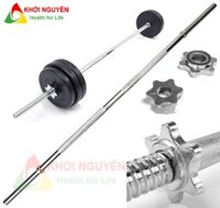 Đòn tạ inox có chiều dài tùy chọn 1.2m - 1.5m - 1.8m