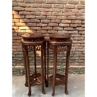 Đôn tròn gỗ lim màu óc chó