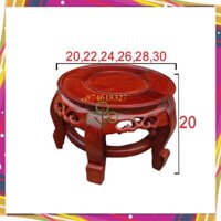Đôn Tròn Kỷ Chân Gỗ Hương Kiểu Cổ Cao 20cm
