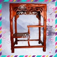 Đôn trúc gỗ gụ, Đôn gỗ bày đồ trang trí đục trúc mặt dài 50cm rộng 35cm cao 70cm
