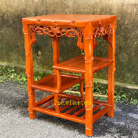 Đôn trúc gỗ gụ,Đôn gỗ bày đồ trang trí nhà cửa đục trúc mặt dài 50x35cm cao 70cm