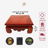 Đôn vuông đôn kê loa cây cảnh tượng đế gỗ vuông kê đồ trưng bày gỗ Hương sơn PU vuông 18-25cm