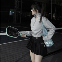 DONA'ASTORE✦ Set Áo nỉ croptop dài tay + CV xếp ly, Set nỉ thể thao phối chân váy năng động