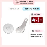 Đồng Bạc Đánh Gió DẾ BẠC 9999 Thìa Bạc Ta Tròn Đánh Cảm Đồng Xu Cạo Gió