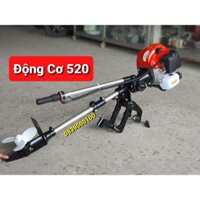 Động cơ 520 - Máy cắt cỏ chạy thuyền, xuồng,Ca nô.Động cơ kèm dàn láp chân vịt tay ga chạy xuồng