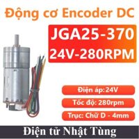 Động cơ DC Encoder JGA25-370 24V 280rpm, Động cơ giảm tốc