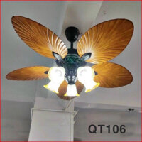 (Động cơ DC) Quạt Trần Cánh Lá Tân Cổ Điển,Động Cơ Lõi Đồng Siêu Bền,Điều Khiển 6 Tốc Độ Gió,Trang Trí Khách,Nhà Hàng.