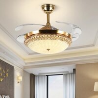 Động cơ DC, Quạt trần đèn 3 chế độ ánh sáng cánh cụp xòe hiện đại có điều khiển từ xa; Quạt trần đèn cao cấp