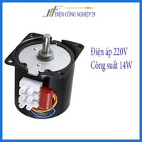Động cơ giảm tốc 14W 220VAC 60KTYZ trục 7 mm ,dùng chế máy quay vịt ,băng tải ,bếp nướng tự động