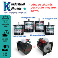 Động cơ giảm tốc 220VAC 28W, motor 68KTYZ trục 7mm