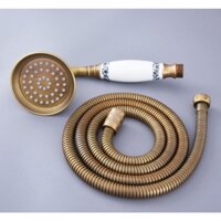 Đồng Cổ Phong Cách Điện Thoại Phòng Tắm Gốm Sứ Cầm Tay Đầu Tắm + Ống 1.5m Shh116