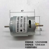Động cơ trục kép mini DC 12V RS-390 tốc độ cao mạnh mẽ cho xe đồ chơi thủ công DIY quạt nhỏ