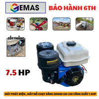Động cơ xăng GEMAS 7.5 HP model GM-230 cốt thẳng, sử dụng đa năng, mạnh mẽ - Máy nổ chạy xăng