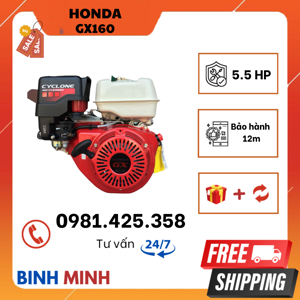 Động cơ xăng Honda GX160L 5.5hp Trục Lệch