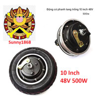 Động cơ xe điện xe scooter 10 inch 36V 48V 500W động cơ 3 pha không chổi than, kèm phanh đùm chế xe chở hàng xe ba bánh