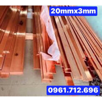 Đồng đỏ thanh cái 20mmx3mm (bản rộng 2cm dày 3ly )chiều dài 1m