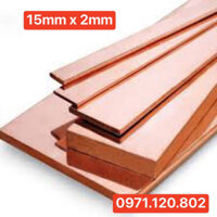 Đồng đỏ thanh cái bản 15mm x2mm dài 1m