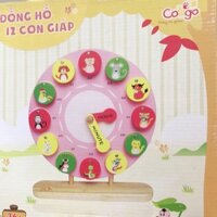 Đồng hồ 12 con giáp bằng gỗ – 70123