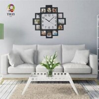 Đồng hồ ảnh TIEZI DIY, Đồng hồ treo tường khung ảnh bền bỉ im lặng, Khung ảnh treo tường trang trí 16 Inch Phòng khách