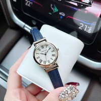 Đồng hồ Anne Klein dây da màu xanh navy, mặt la mã (size 28mm) AK/2246CRNV