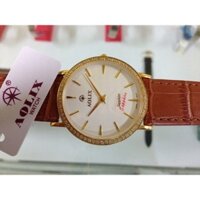 Đồng hồ AOlix dây da nam nữ chính hãng máy Nhật