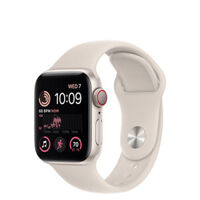 Đồng hồ Apple Watch SE (2022) Cellular, 40mm, Starlight, Viền nhôm, Dây cao su MNPH3VN/A