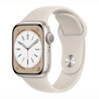 Đồng hồ Apple Watch Series 8, Cellular, 45mm, Starlight, Viền nhôm, Dây cao su MNK73VN/A