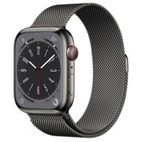 Đồng hồ Apple Watch Series 8 GPS + Cellular 45mm Graphite Stainless Steel Case with Graphite Milanese Loop - (A2775) -194253183822 (MNKX3)