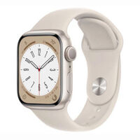 Đồng hồ Apple Watch Series 8, GPS, 45mm, Starlight, Viền nhôm, Dây cao su MNP23VN/A