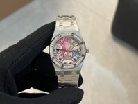 Đồng Hồ Audemars Piguet Royal Oak Nữ Mặt Số Labubu Viền Đá Replica 1:1 OMF 34mm