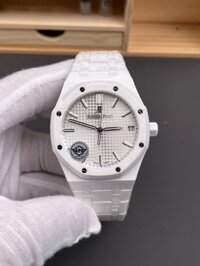 Đồng Hồ Audemars Piguet Royal Oak 15500 Vỏ Gốm Trắng Mặt Trắng Replica 1:1 APSF 41mm