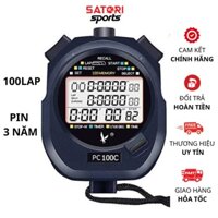 Đồng hồ bấm giây bấm giờ 100 lap PC100C chính hãng pin 3 năm dùng trong thể thao sản xuất học tập - SATORI SPORT