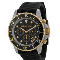 Đồng hồ bấm giờ Michael Korseverst Black Dial Silicone Men MK8366 MK8365-45mm