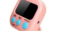 Đồng hồ bấm giờ nhà bếp mini màn hình điện tử, Màu hồng
