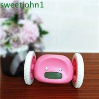 Đồng hồ bánh xe chạy SWEETJOHN, Đồng hồ báo thức lắc di chuyển im lặng ma thuật, 4 màu Đồng hồ báo thức lười biếng độc đáo Snooze