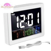 Đồng hồ báo thức bàn điện tử LCD màn hình lớn màu sắc với màn hình ngày nhiệt độ