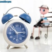 Đồng hồ báo thức chuông đôi ZENITHSYNC, có đèn nền Đồng hồ bàn 4 Inch, Khung kim loại tối giản Im lặng Tắt tiếng Phòng ngủ tròn Đồng hồ để bàn Trang trí nội thất