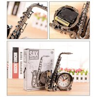 Đồng Hồ Báo Thức Cổ Điển Để Bàn Hình Kèn Saxophone NiceShop - PK052 [bonus]